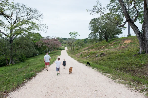 One more family walk around the resort with Biscuit and Sacky.