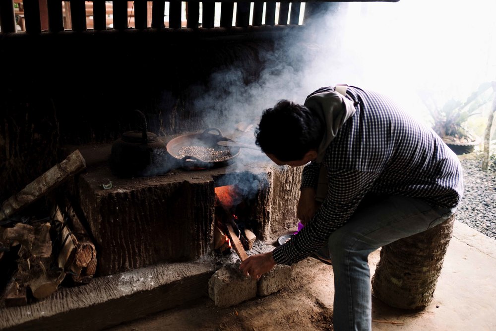 roasting Luwak (animal processed) coffee