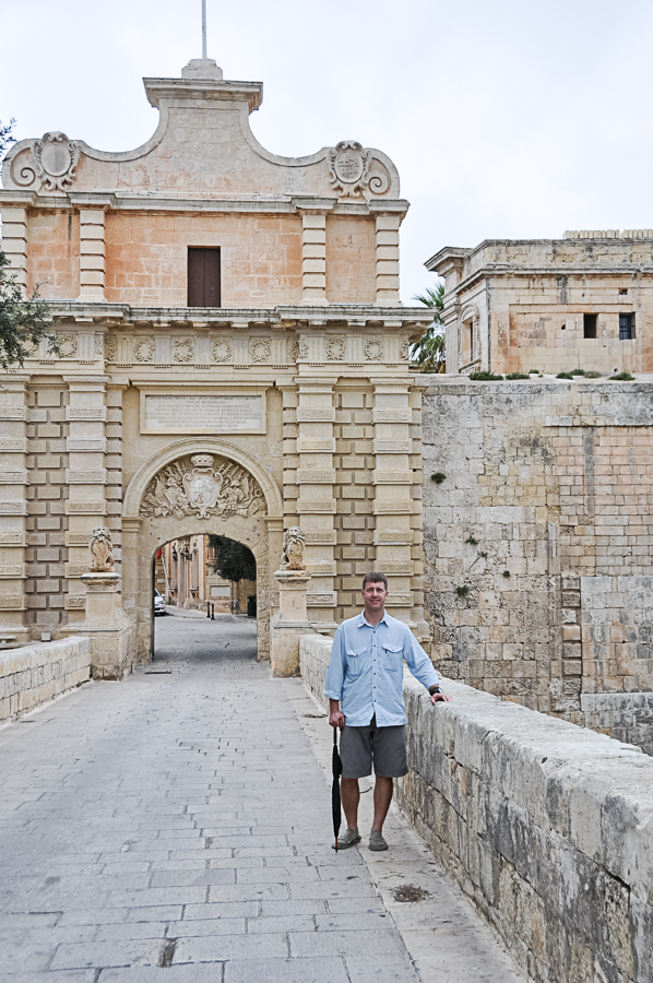 rebuilt entrance to Mdina, central city area