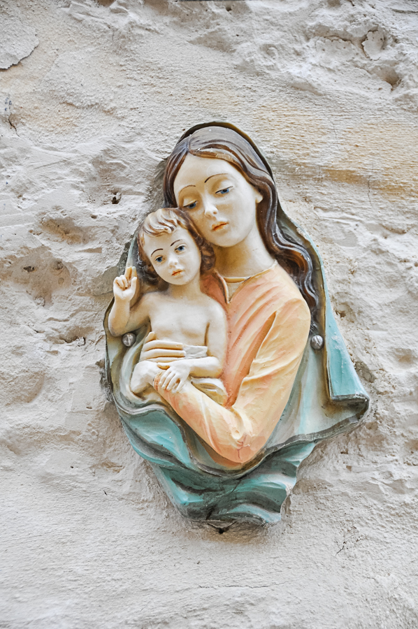 outside every home was a Virgin Mary and Baby Jesus - the country has strong Catholic ties