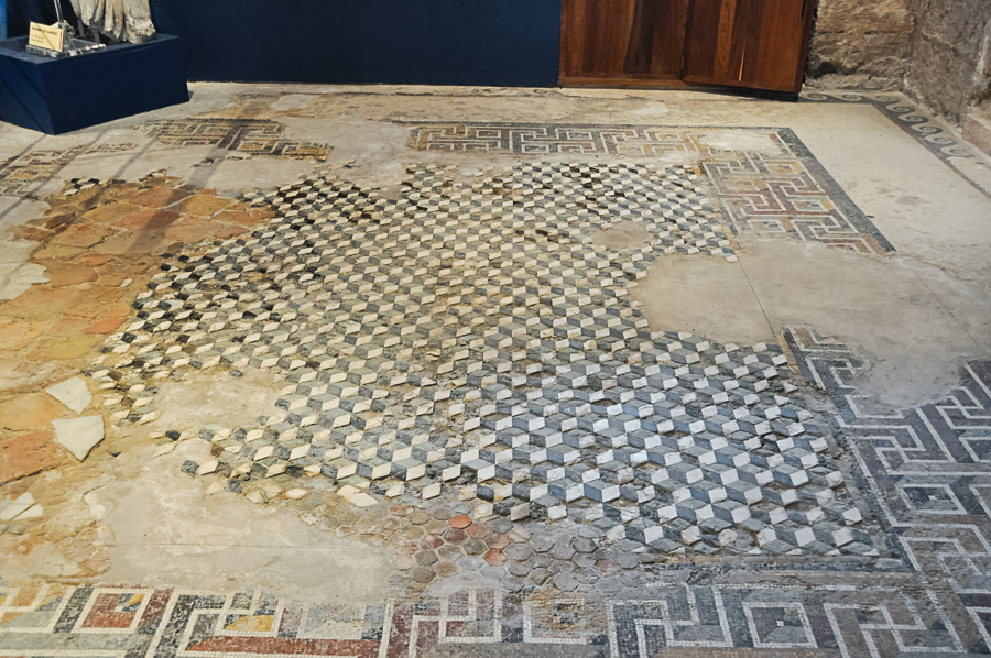 Roman mosaic floor in the home of a former Roman aristocrat