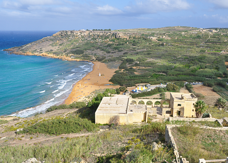 overlooking Ramla Bay, Malta's famous red beach