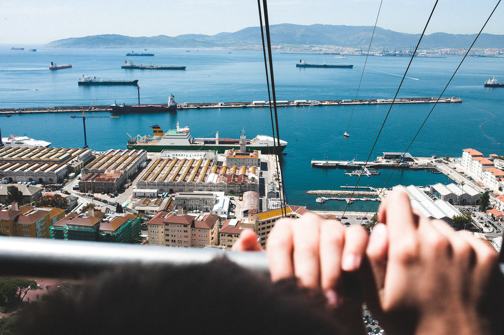 Cable cars up to the Rock of Gibraltar