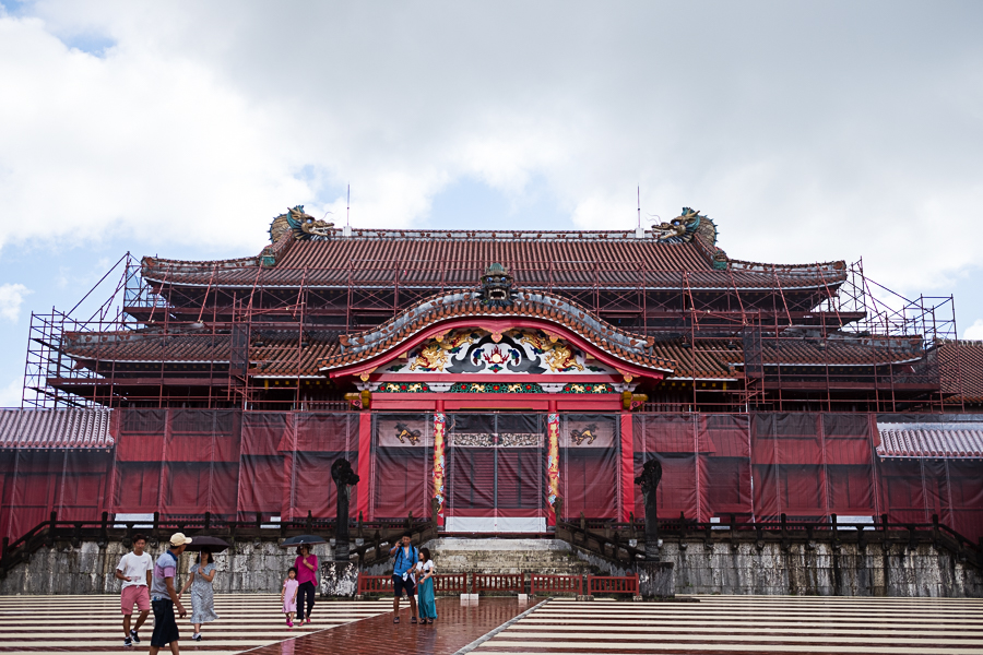  Main building where the king performed his royal duties and greeted emissaries. The entire building is coated with a thick red lacquer that is now being painstakingly stripped and re-applied to protect the wooden structure from mold. 