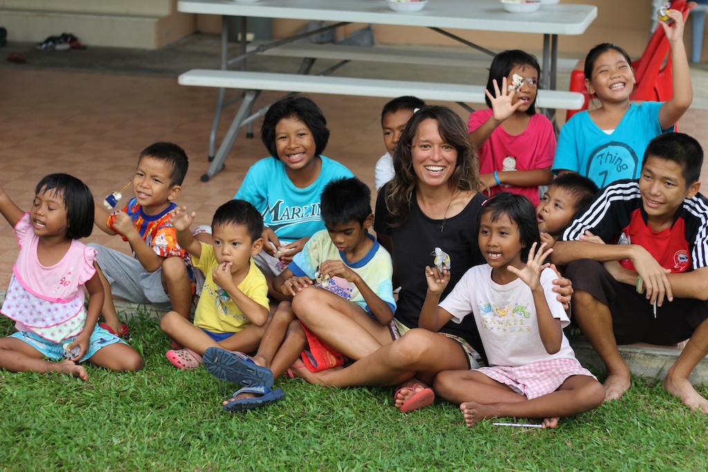 Chrystal Dawn in Thailand at the Ban Santisuik Orphanage, photo by Stefan Hunt