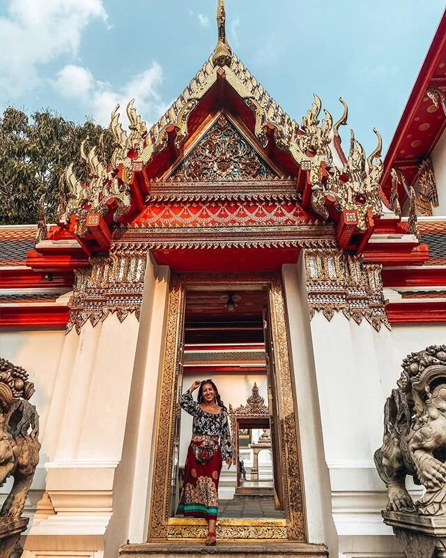 Celebrating Christmas with red and green hues in Bangkok! 🎄❤️