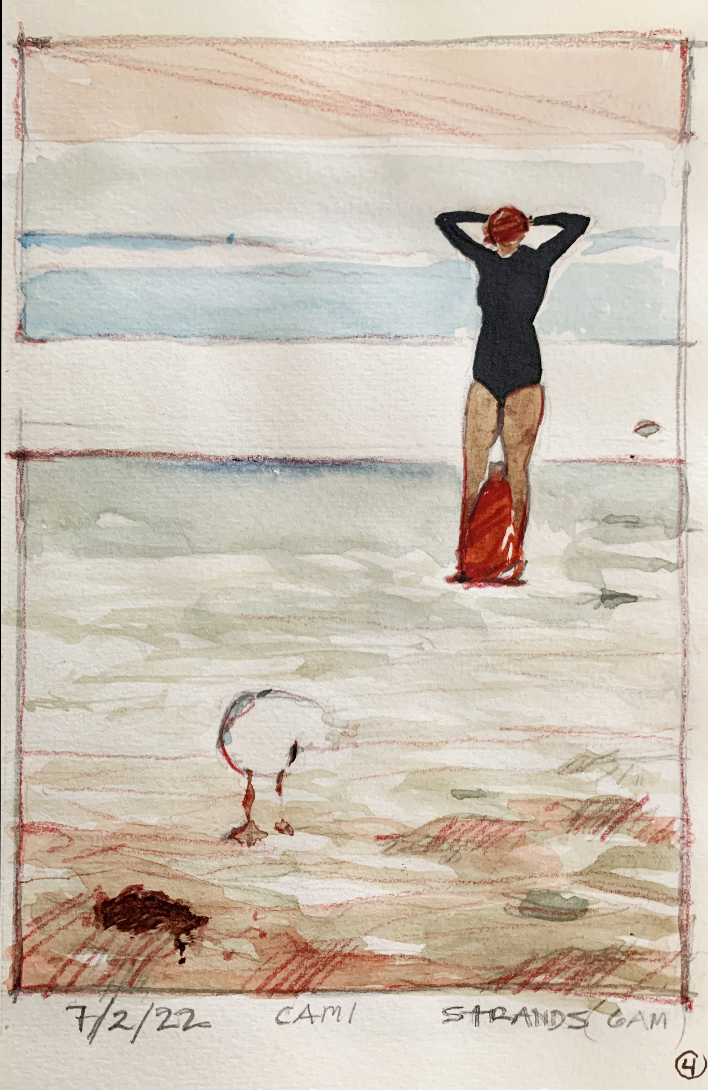 HEADING FOR A MORNING SWIM (STRANDS) 2022