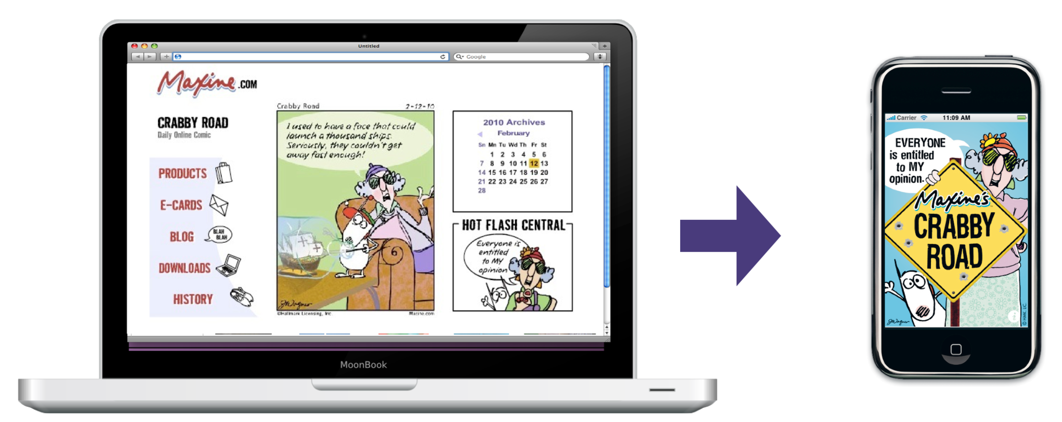maxine crabby road iphone app Daily web comic gone mobile.