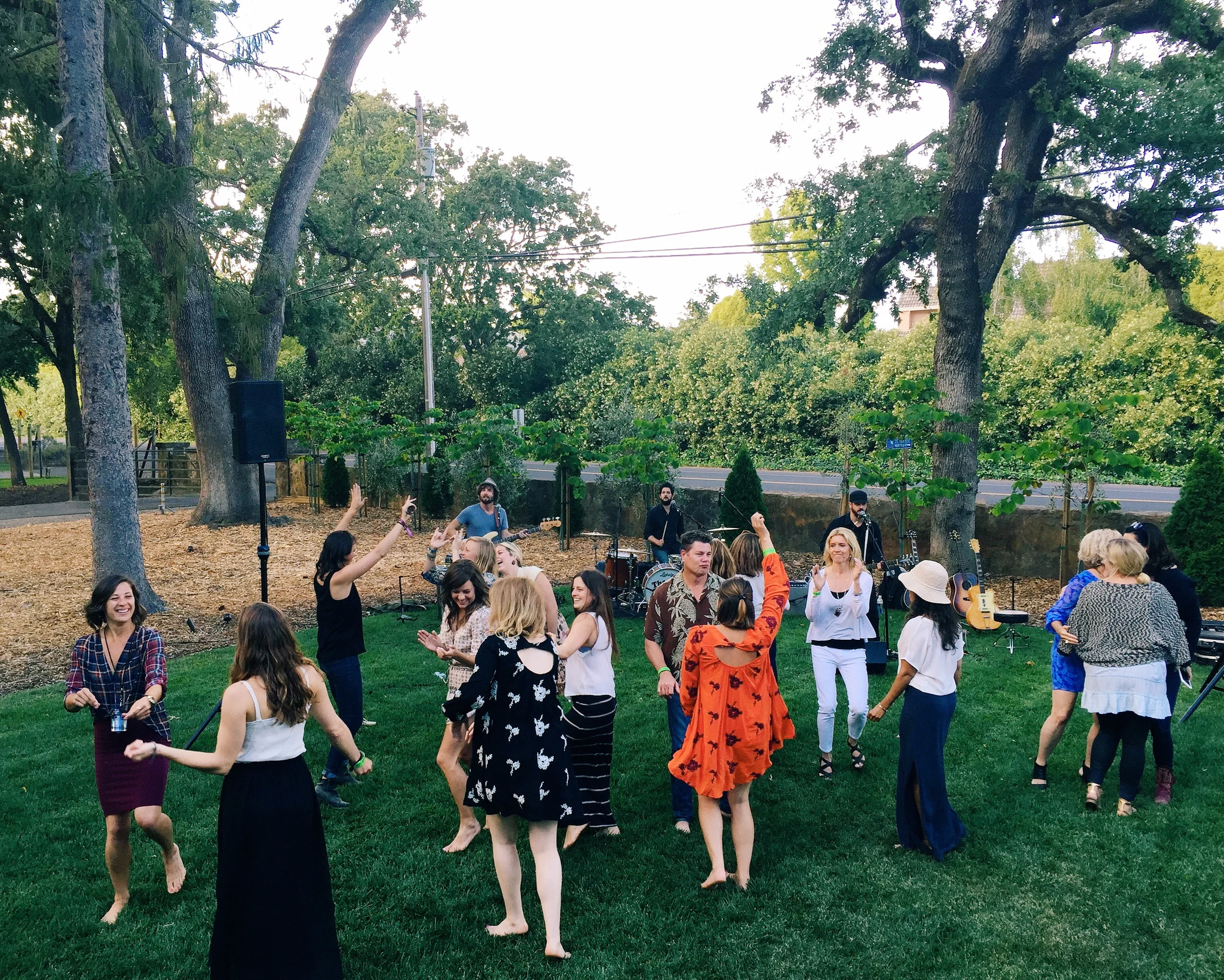 Everyone dancing to the beat!