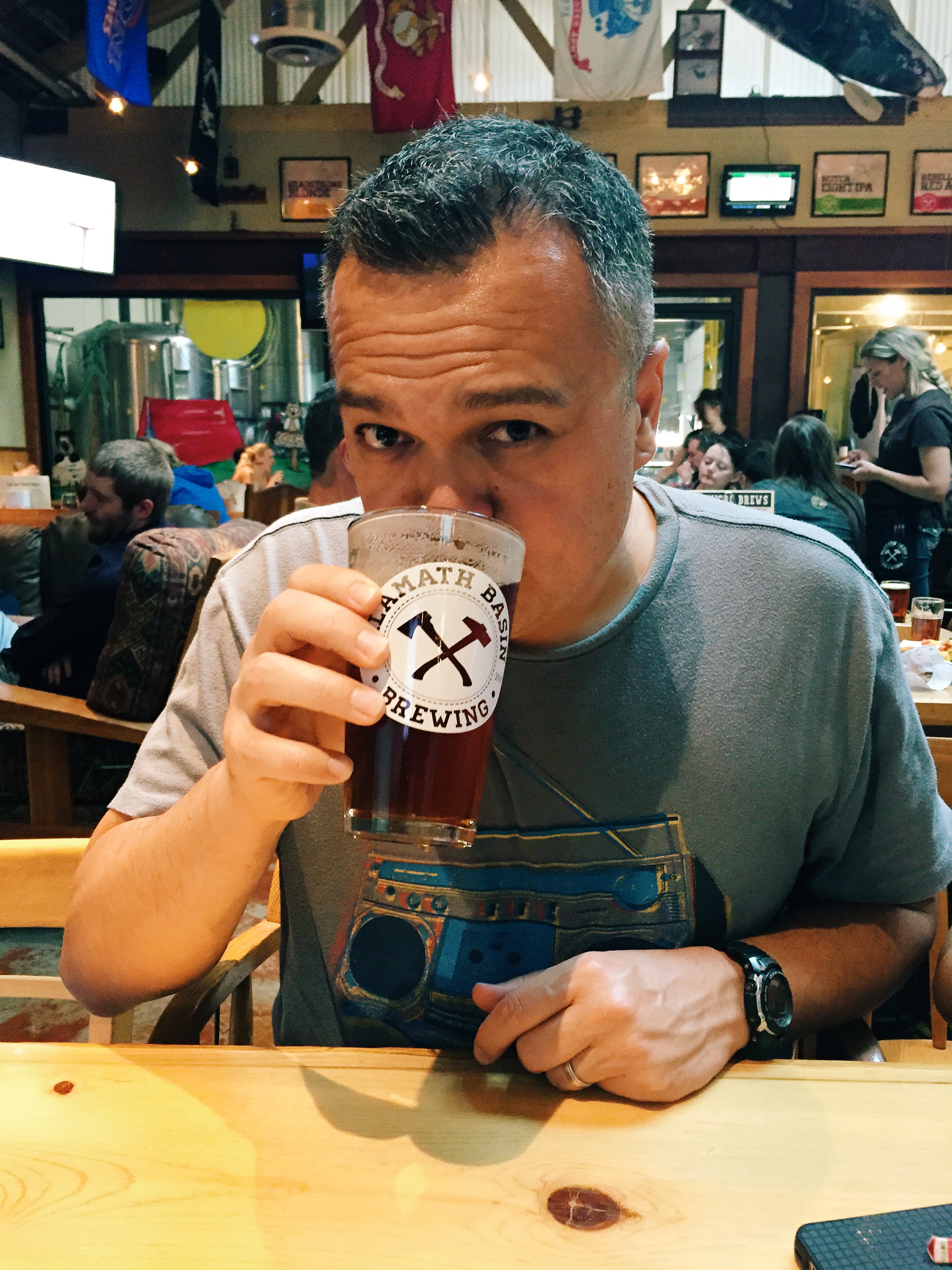 A well deserved beer for our chauffeur.