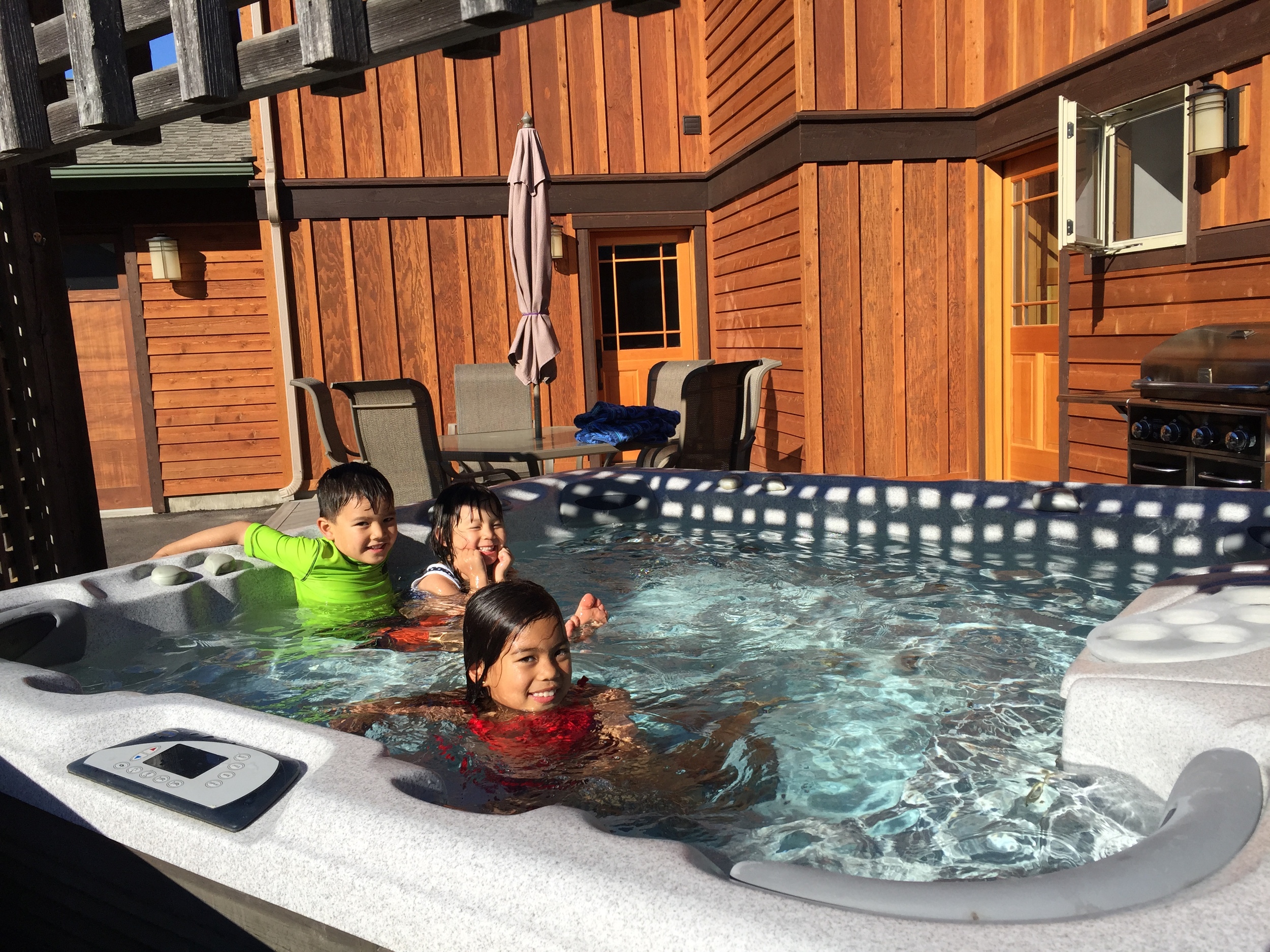 Hot tub after the sprinklers