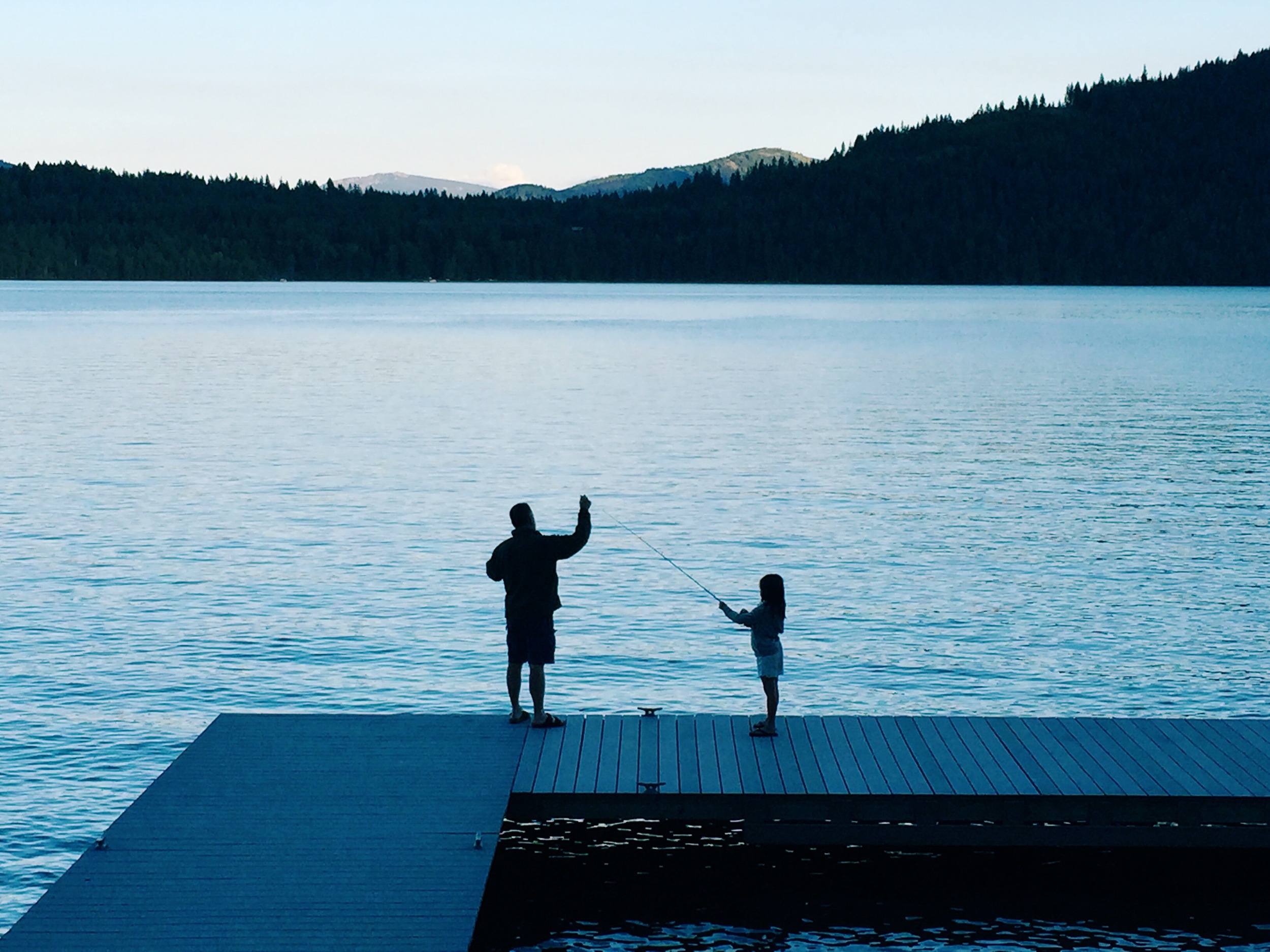 Father and daughter fishing