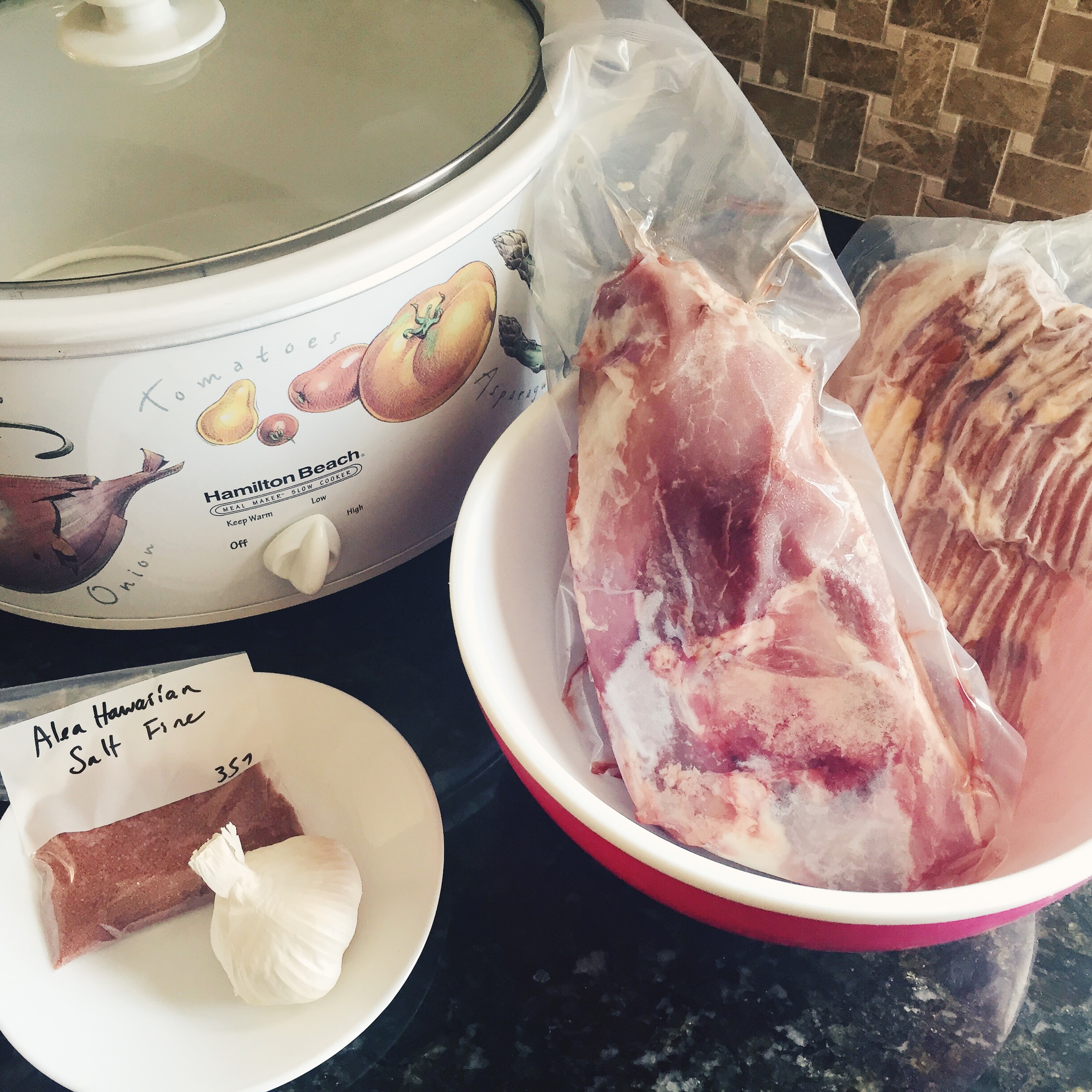Slow cooker Kalua Pig. Recipe here