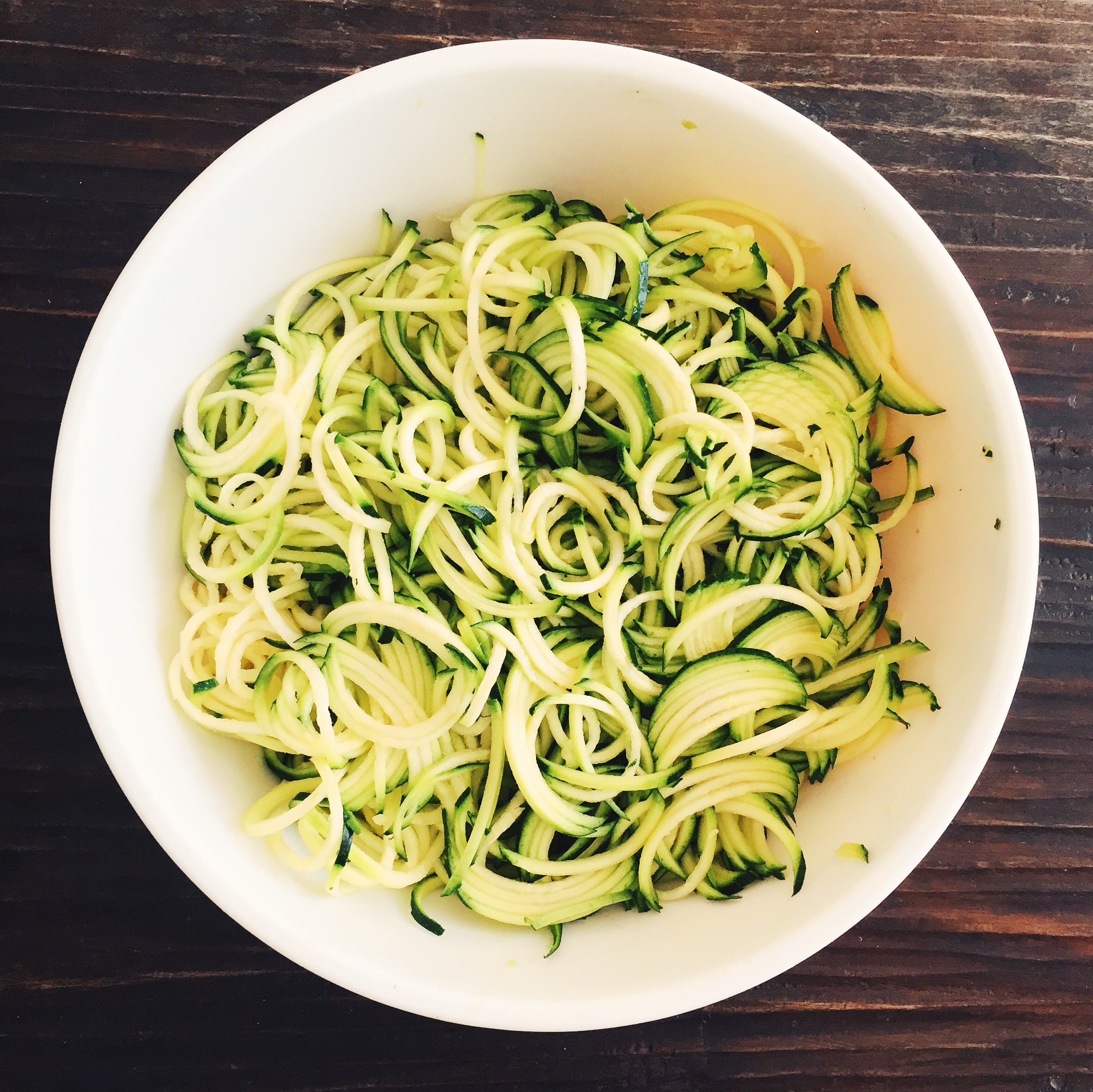 Zucchini noodles. 