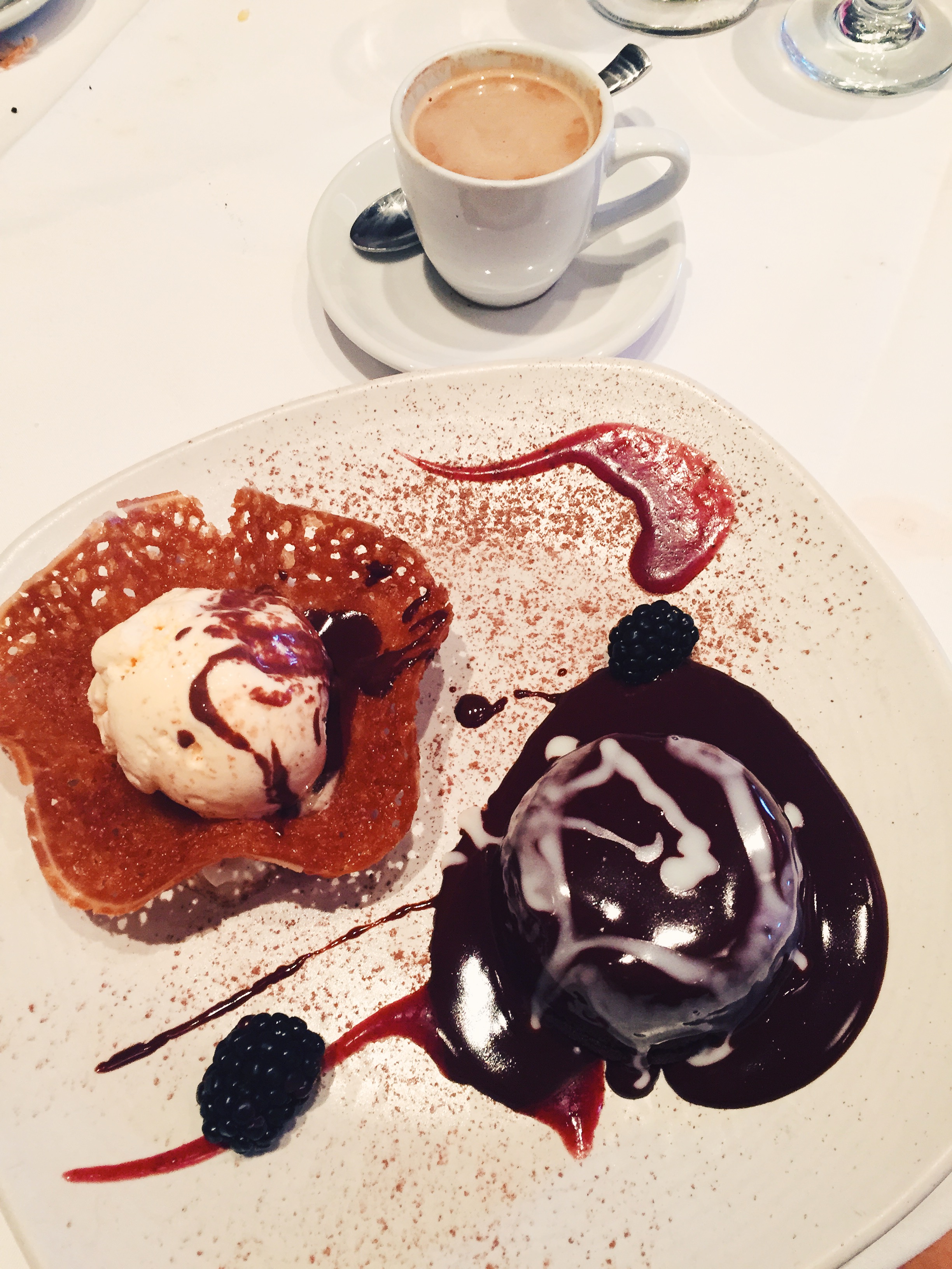 Our dessert was hot Belgium chocolate cake with vanilla ice cream and cafe bom bom (expresso with condense milk). Definitely NOT Whole30 compliant. (For the record, we're already back on Whole30!)