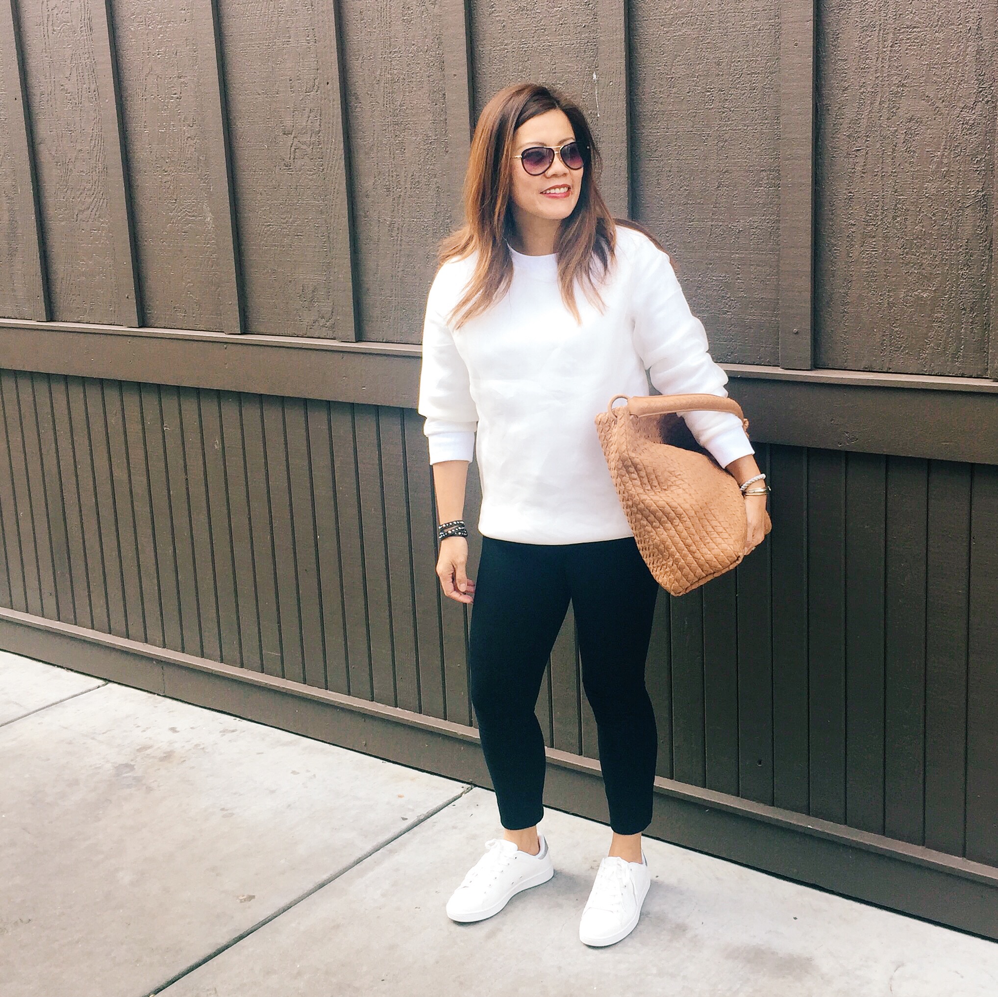 Banana Republic sweatshirt - Gap skinny pants - Sneakers (similar here ).