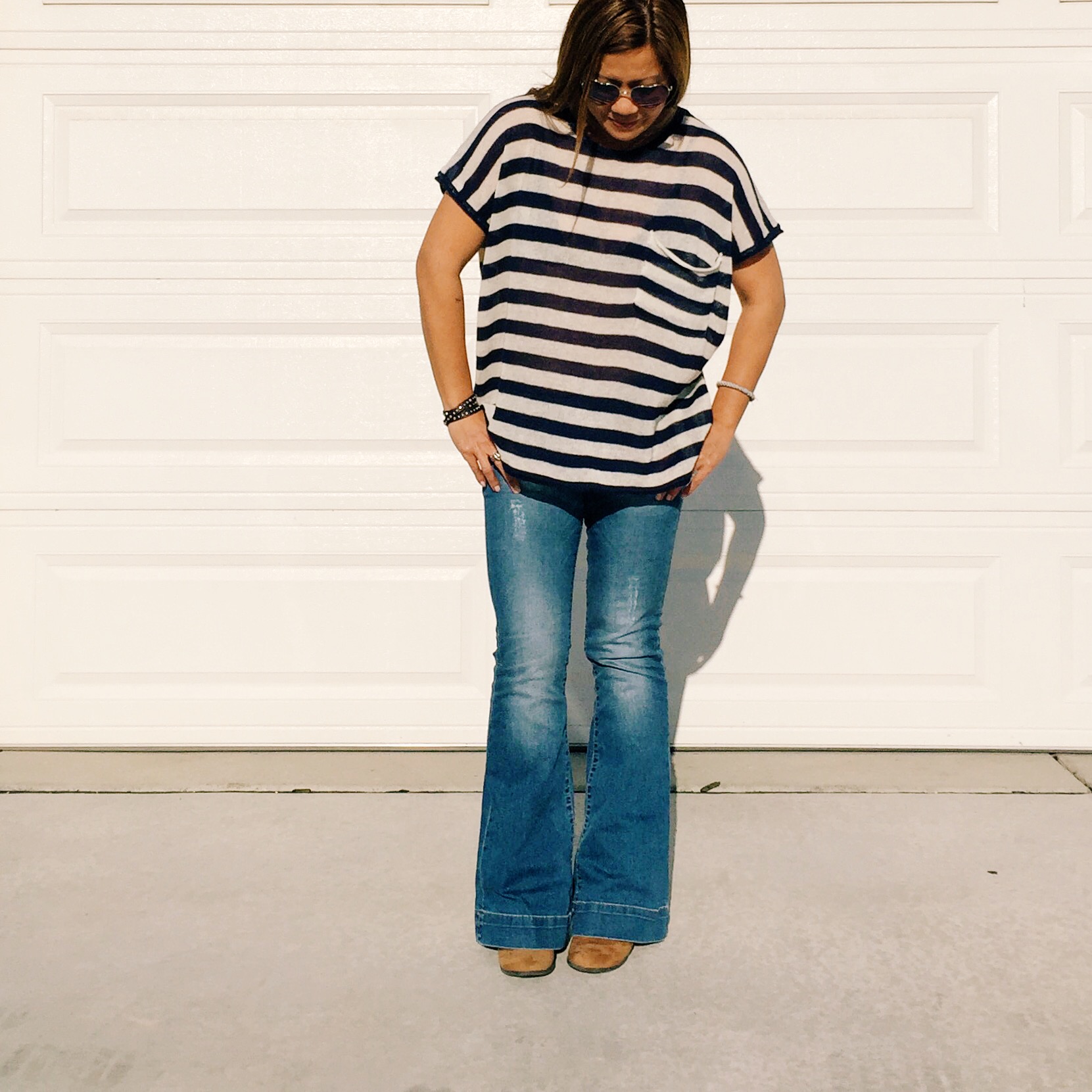 The everyday look with HEM & THREAD FRONT POCKET DRAPE SWEATER 