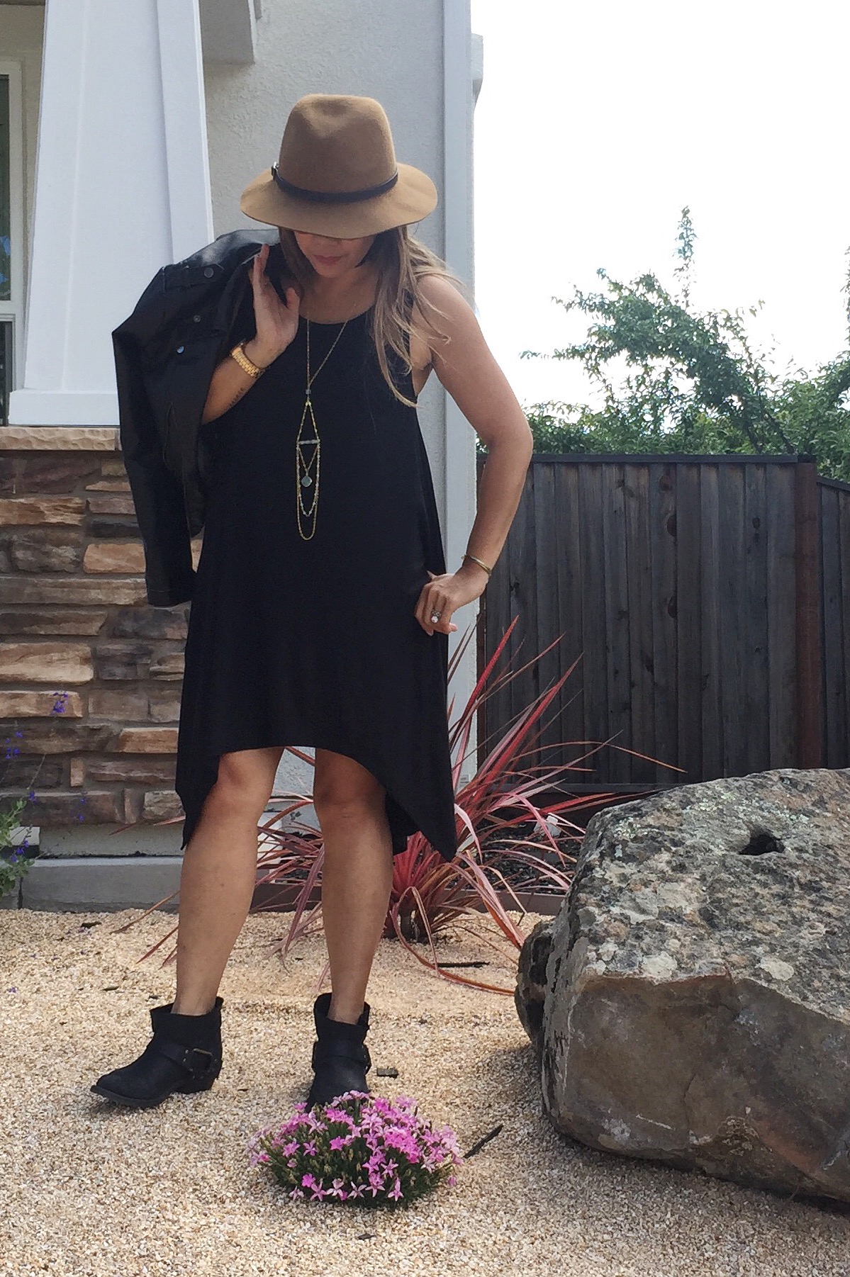 The Bottle Rock look with La Vida solid jersey sleeveless dress