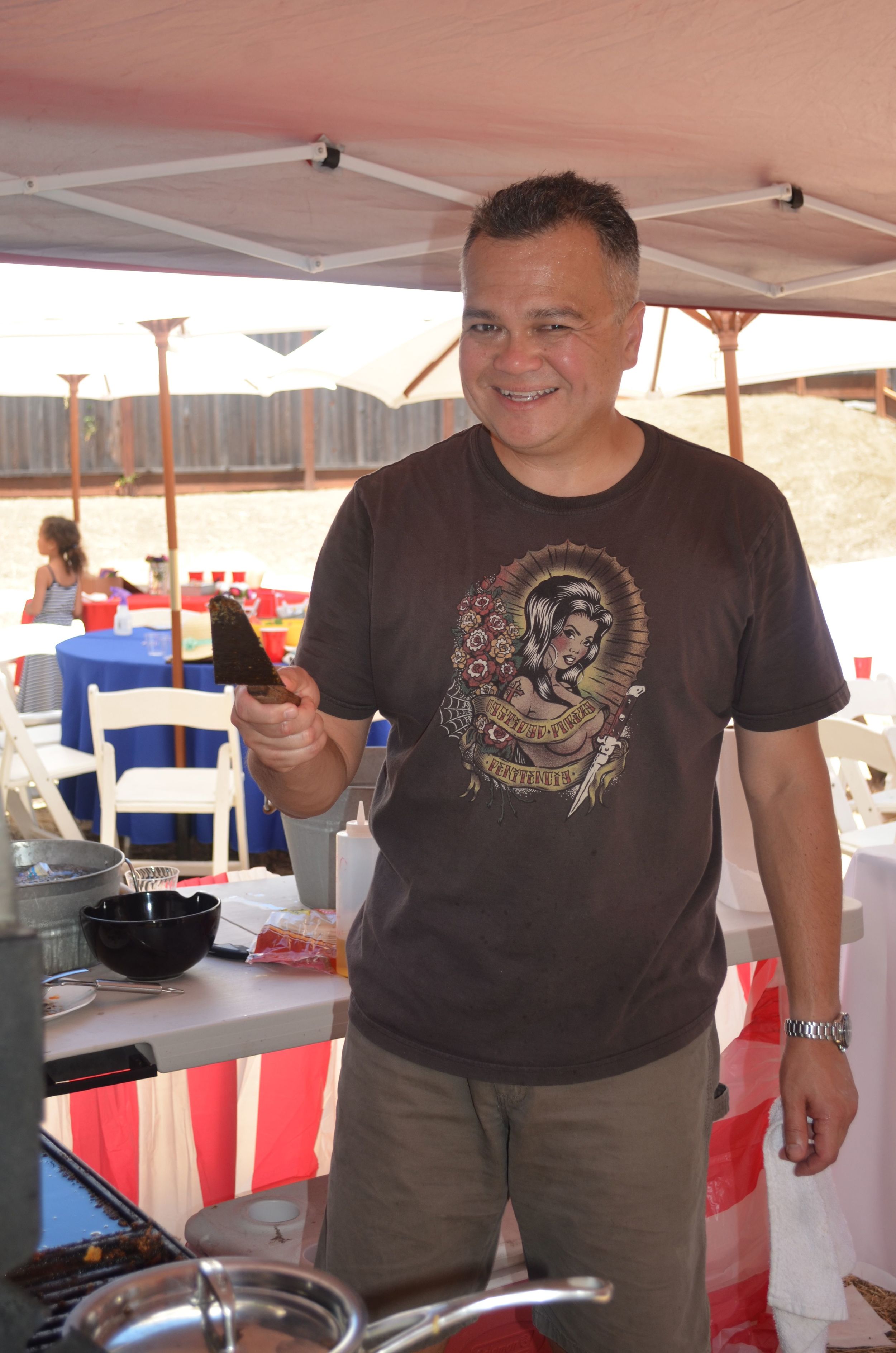 Daddy and his tacos.