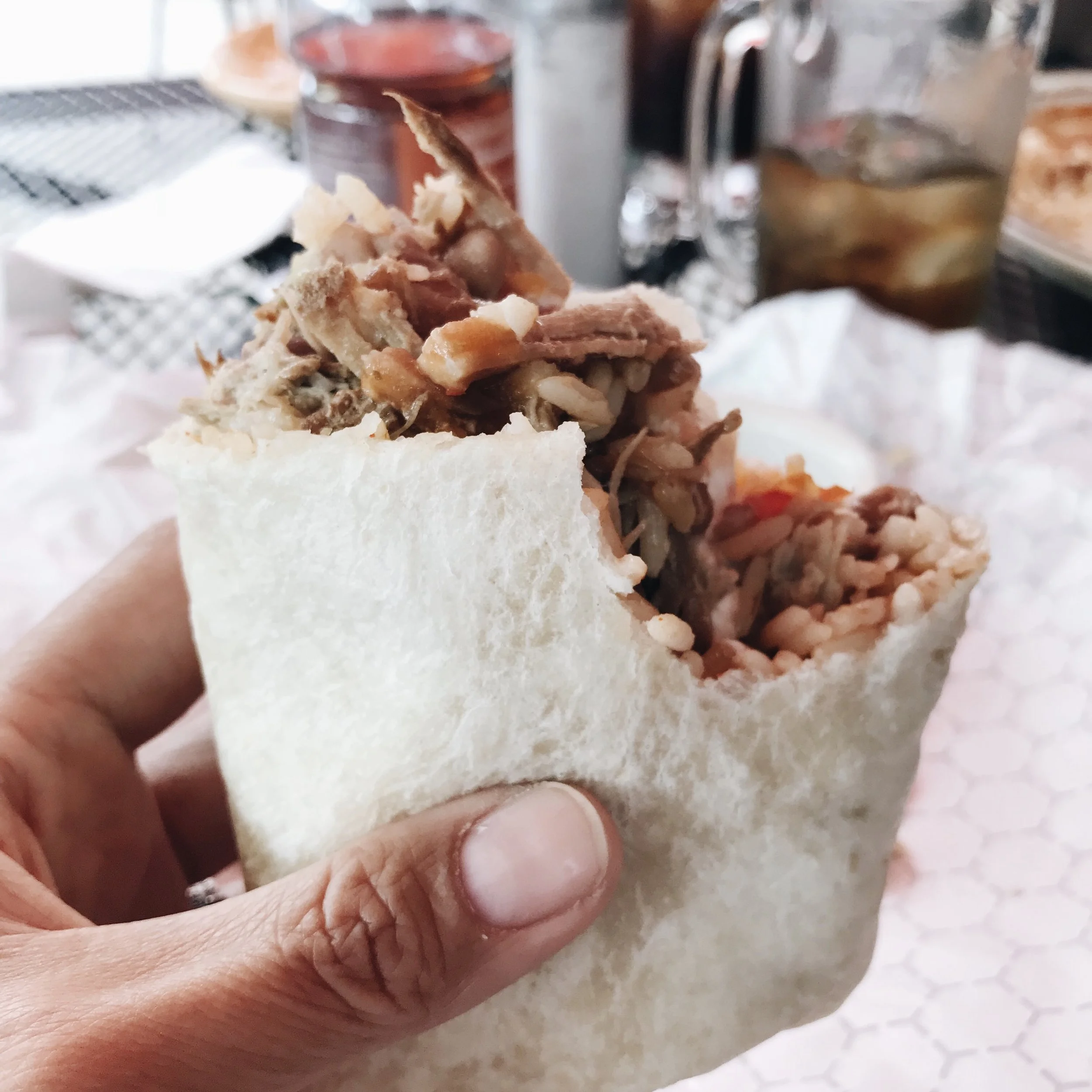 Burrito at Mama Inez . It was just ok...