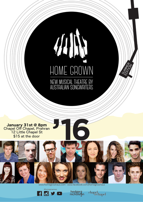 Home Grown Summer Edition concert lineup, 31 January 2016 at Chapel Off Chapel