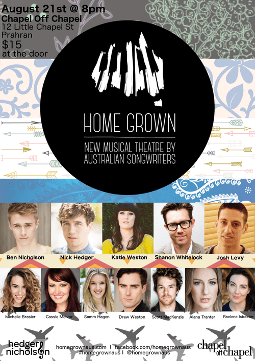 Home Grown August Edition concert lineup, 21 August at Chapel Off Chapel