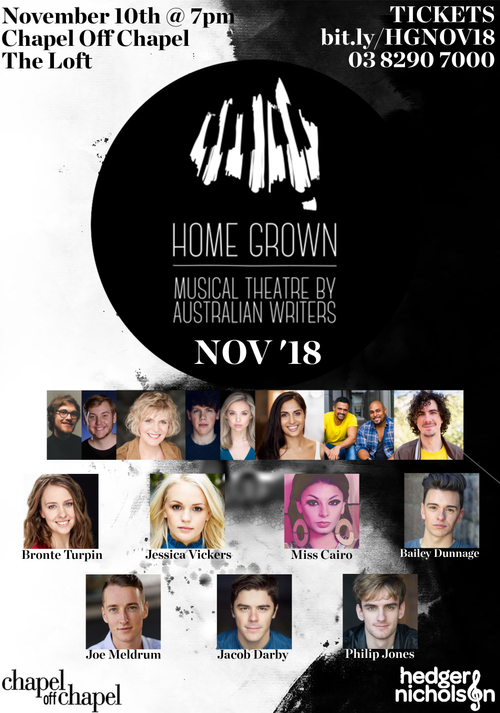 Home Grown November 2018 performer lineup, 10 November at Chapel Off Chapel