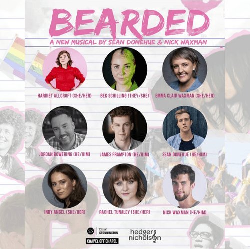 Bearded by Sean Donehue and Nick Waxman, cast announcement including Harriet Allcroft, Bek Schilling and Emma Clair Waxman