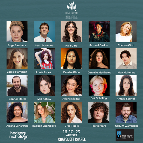 Performer lineup for Home Grown at Chapel Off Chapel, 16 October 2023