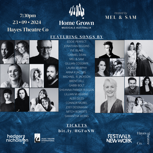 Festival of New Work writer lineup, 23 September 2024, hosted by Mel & Sam