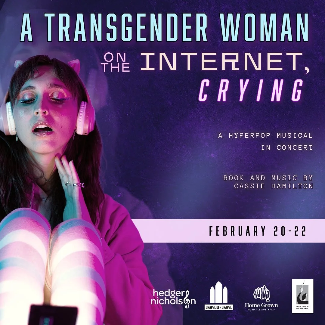 🎟️ $25 EARLY BIRD TICKETS: 🎟️
✨ A TRANSGENDER WOMAN ON THE INTERNET, CRYING: IN CONCERT ✨
Love. Identity. Hyperpop. Cyber war. Trans femmes battling heartbreak, rage, and the worst of all… crying. 😭
🔥 After a hit run at the 2024 Adelaide