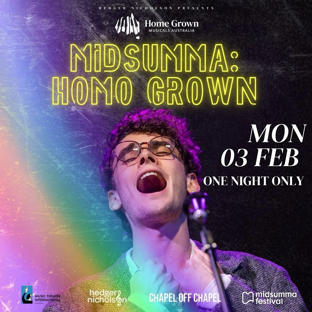 In case musicals weren’t queer enough… 🌈🎭
We’re turning up the pride this Midsumma Festival with MIDSUMMA: HOMO GROWN! For one night only, join us as we celebrate the incredible work of LGBTQIA+ musical theatre creators. Expect