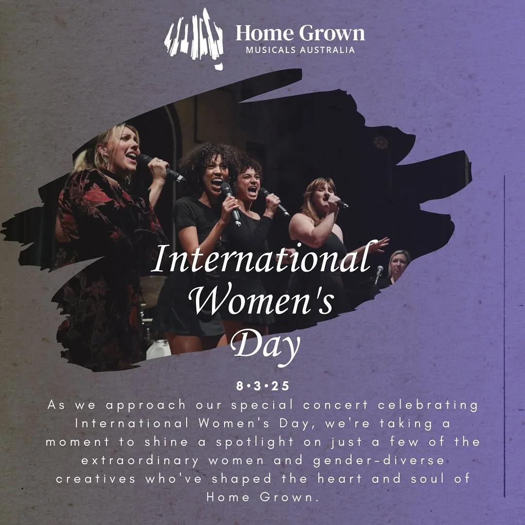 As we approach our special concert celebrating International Women’s Day, we’re taking a moment to shine a spotlight on just a few of the extraordinary women and gender-diverse creatives who’ve shaped the heart and soul of Home Grow