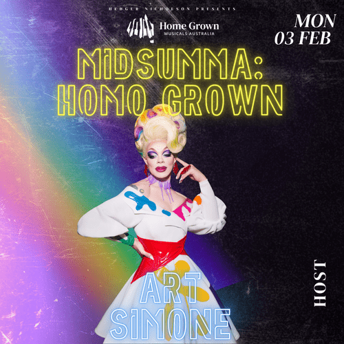 Midsumma: Homo Grown poster, 3 February, hosted by Art Simone