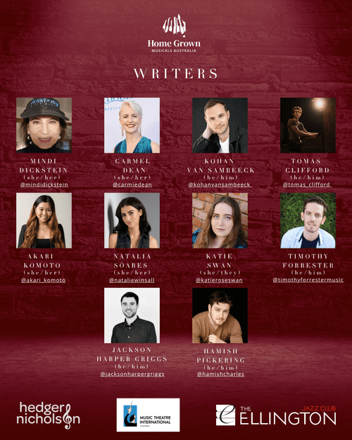 Writers featured in the Home Grown Perth concert at The Ellington