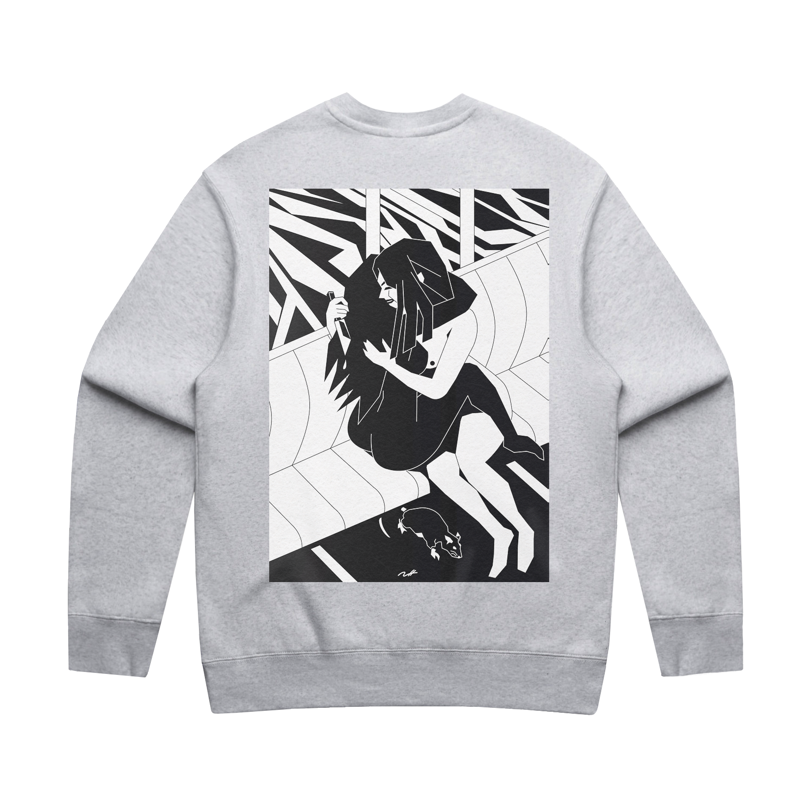 Tommii Lim_Be My Valentine Crewneck Grey_White_Back.png