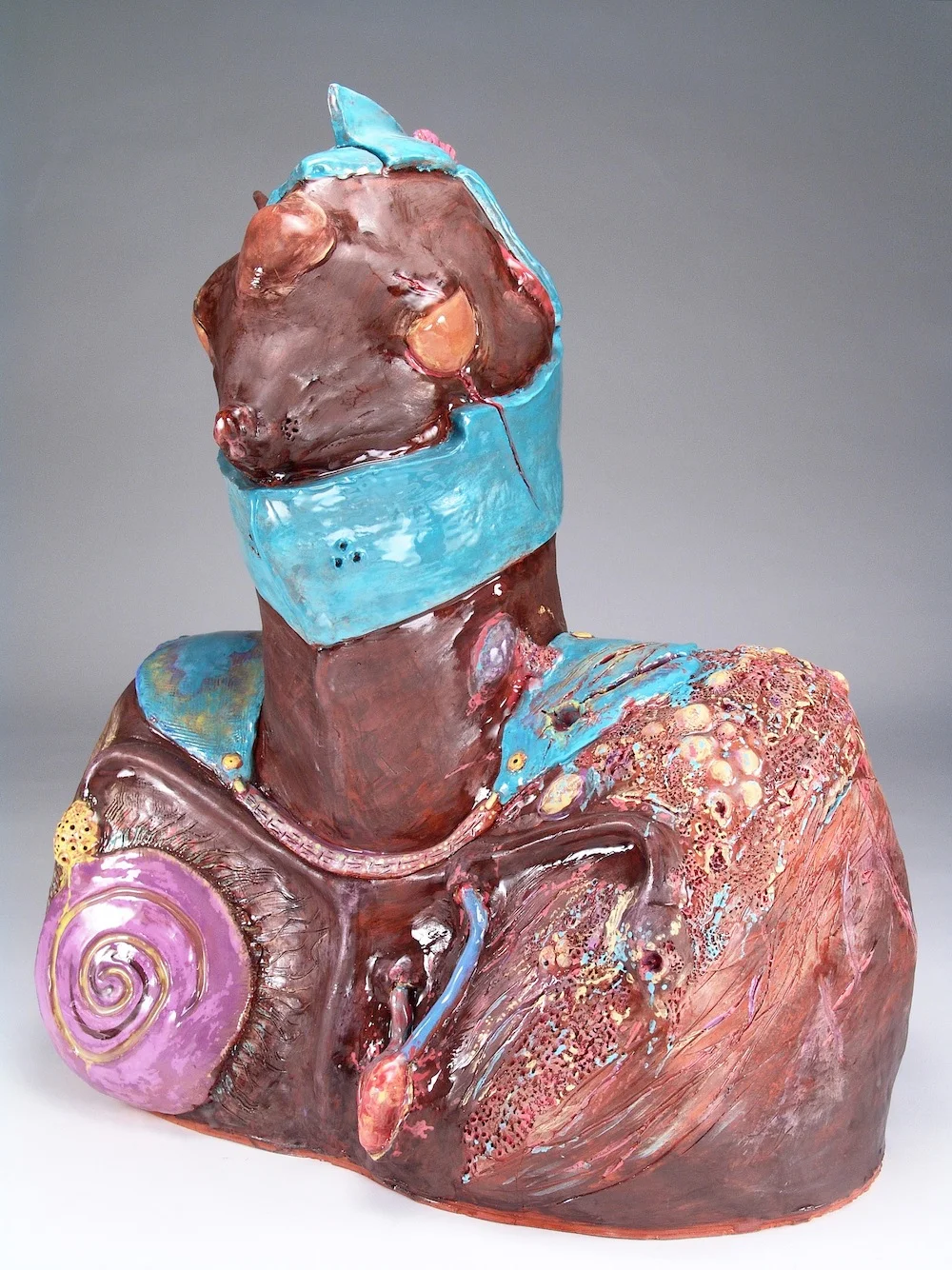   Mousemous Maximus,&nbsp; 16''x21'', Ceramic bust, 2013  Photo by Mitzi Davis 