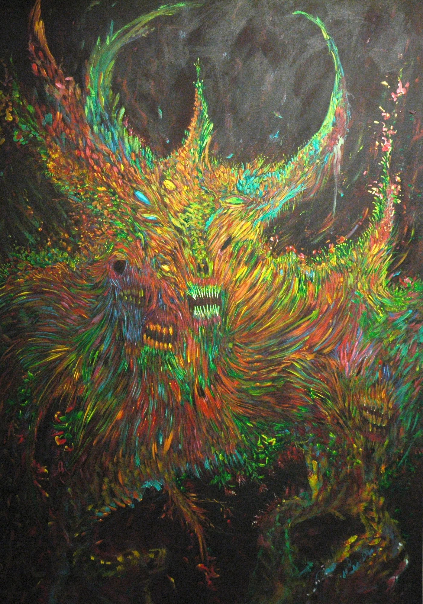   The One With Many Faces,&nbsp; 4'x6', Acrylics on canvas, 2015 