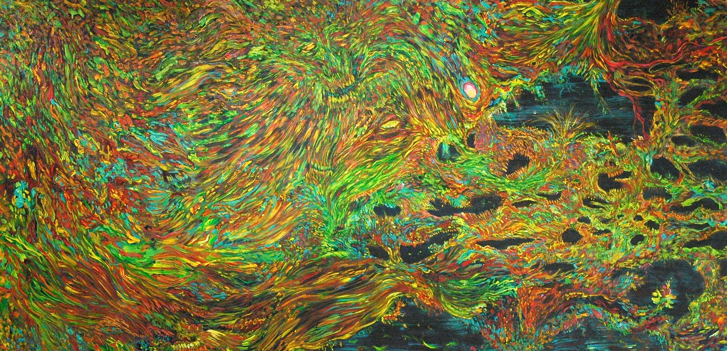   Vegetation Neurosis,&nbsp; 4'x8', Acrylic on canvas, 2015   Close up 1    Close up 2    Close up 3  