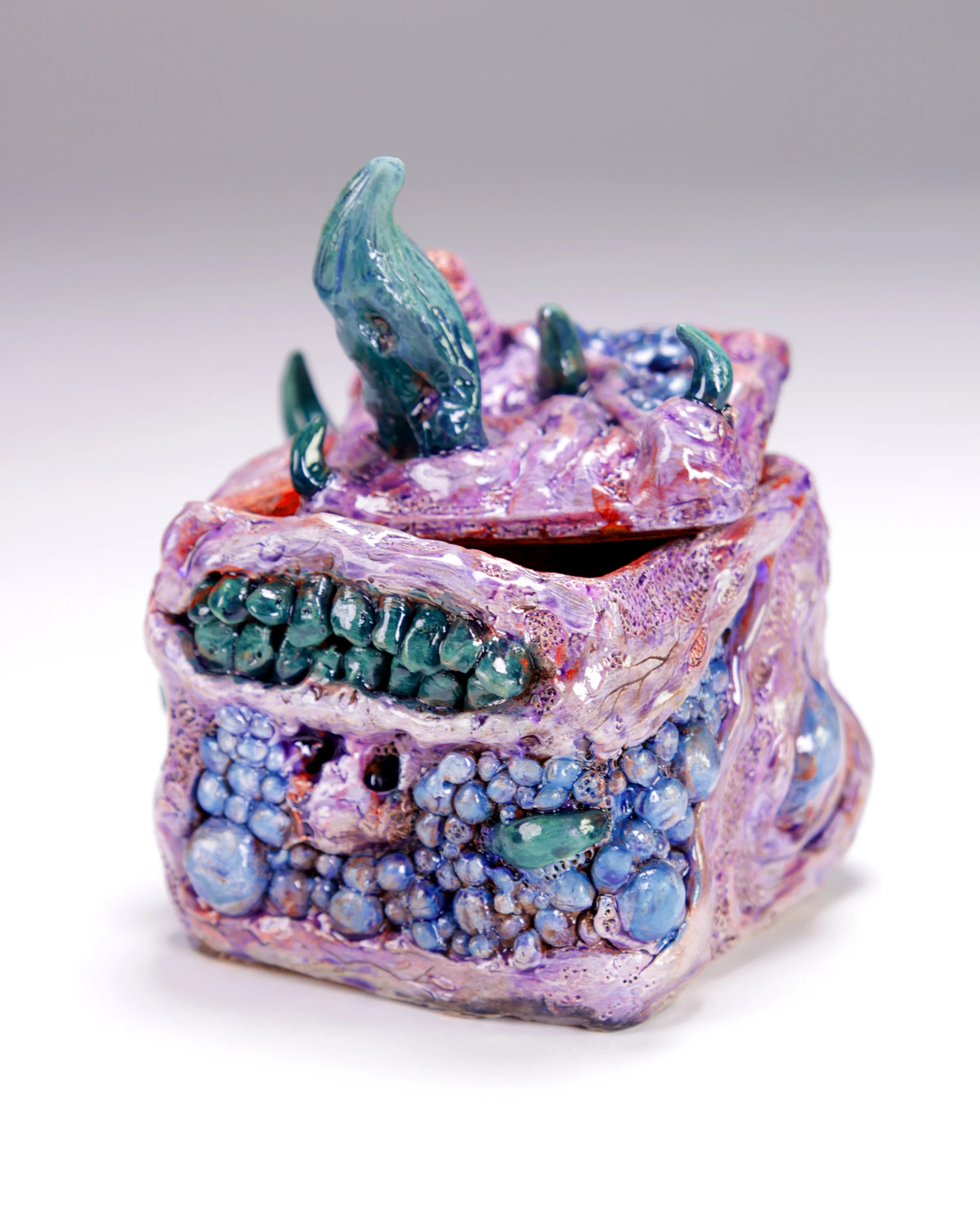   Monster Cube (2/5), 5''x5'', Ceramic lidded container, 2015  