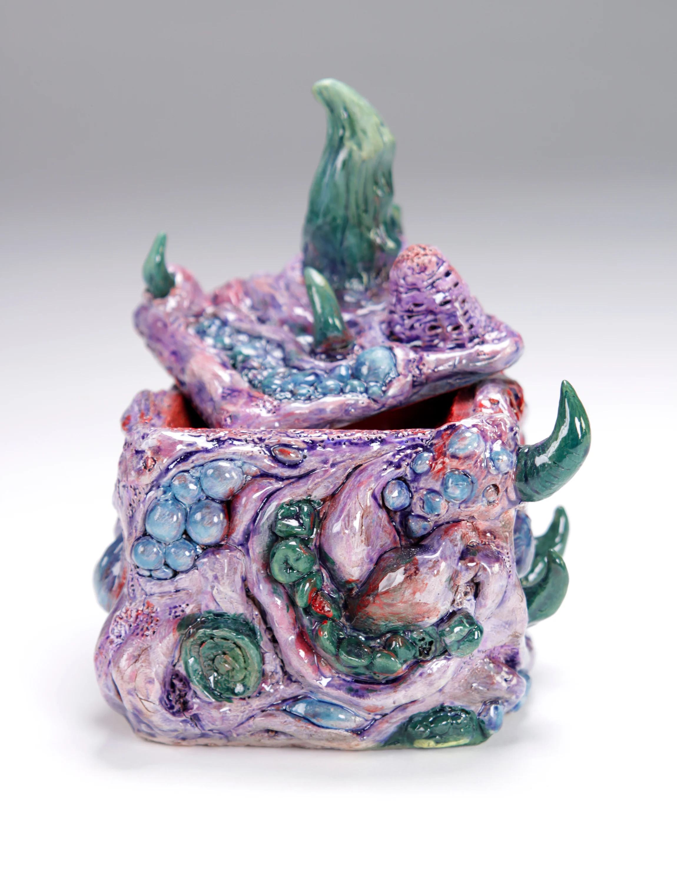  Monster Cube (2/5), 5''x5'', Ceramic lidded container, 2015  