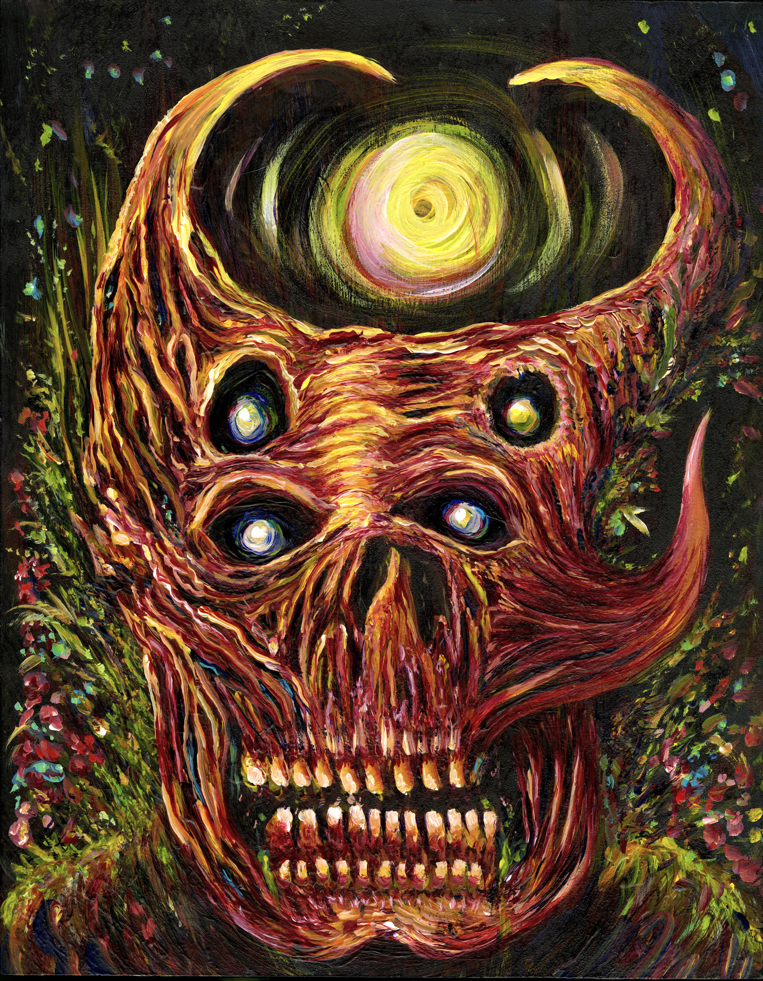 Pig Demon, 11''x 14'', Acrylic on wood panel, 2015