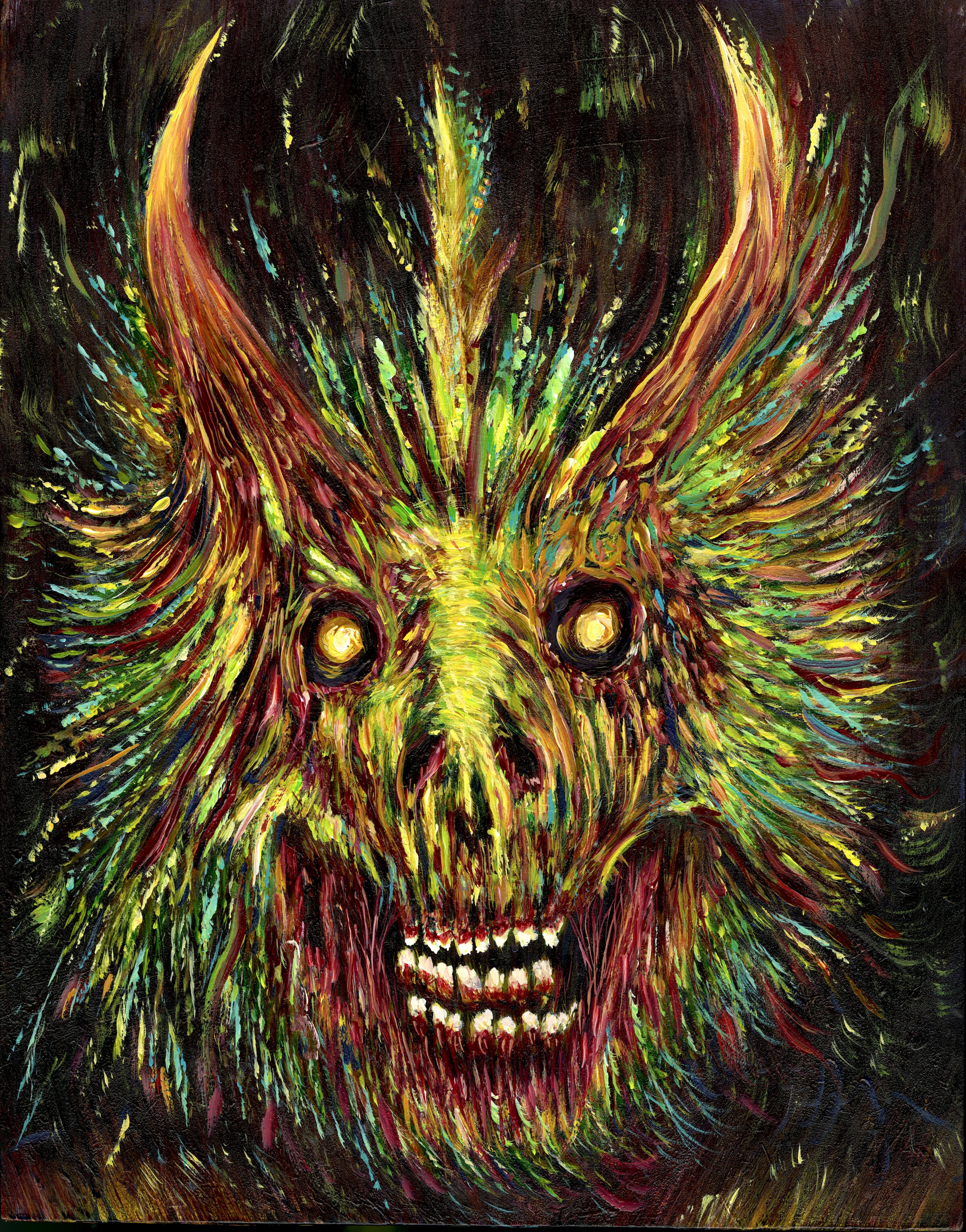 Bush Beast, 11''x 14'', Acrylic on wood panel, 2015
