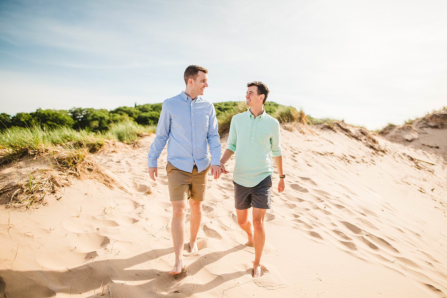 Downtown Saugatuck and Lake Michigan Engagement Photos 12.jpg