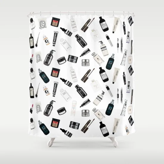 The Black & White shelf shower curtain