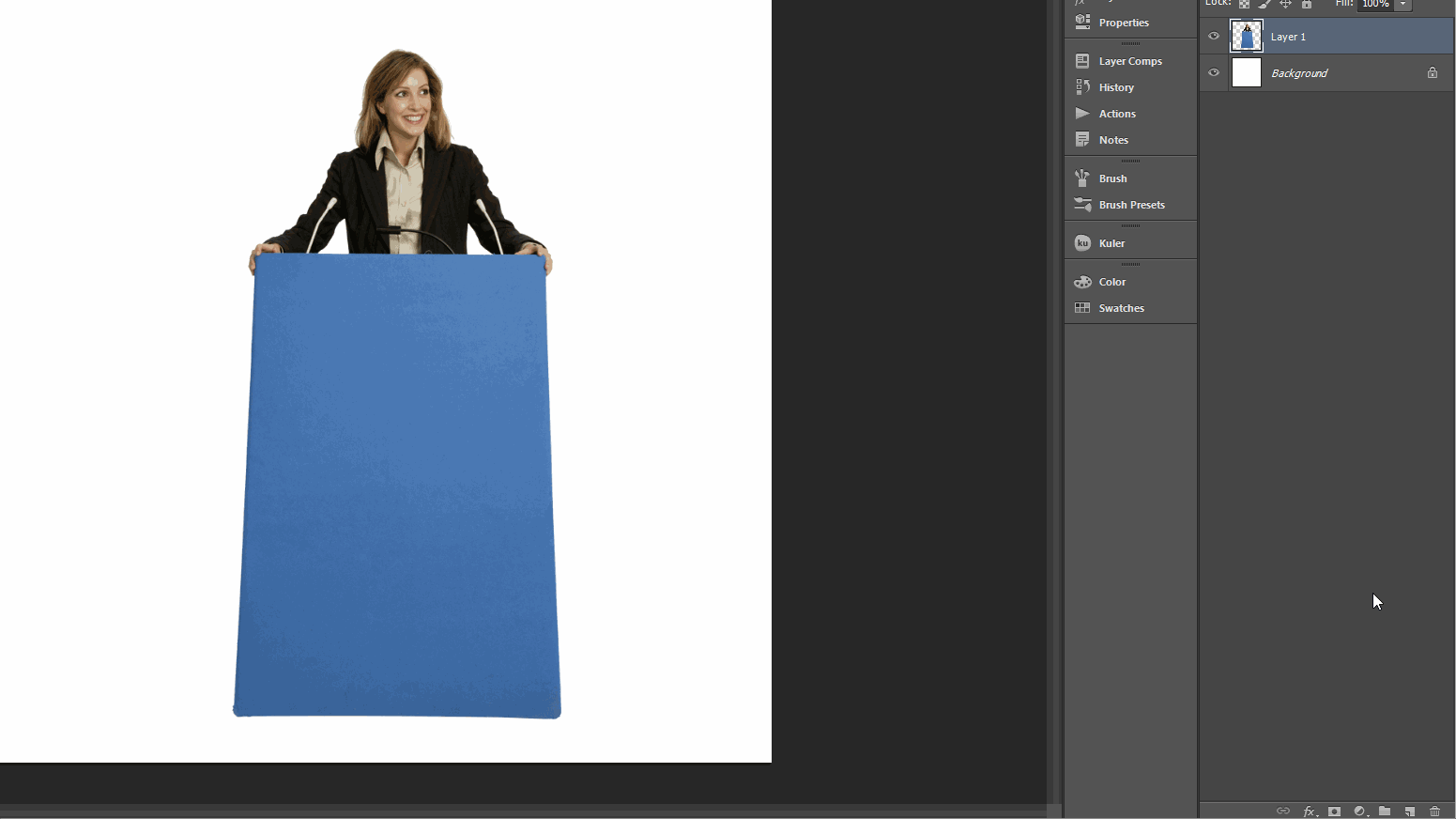Using the brush tool, painting black in the vector mask hides the layer while painting white reveals it back.