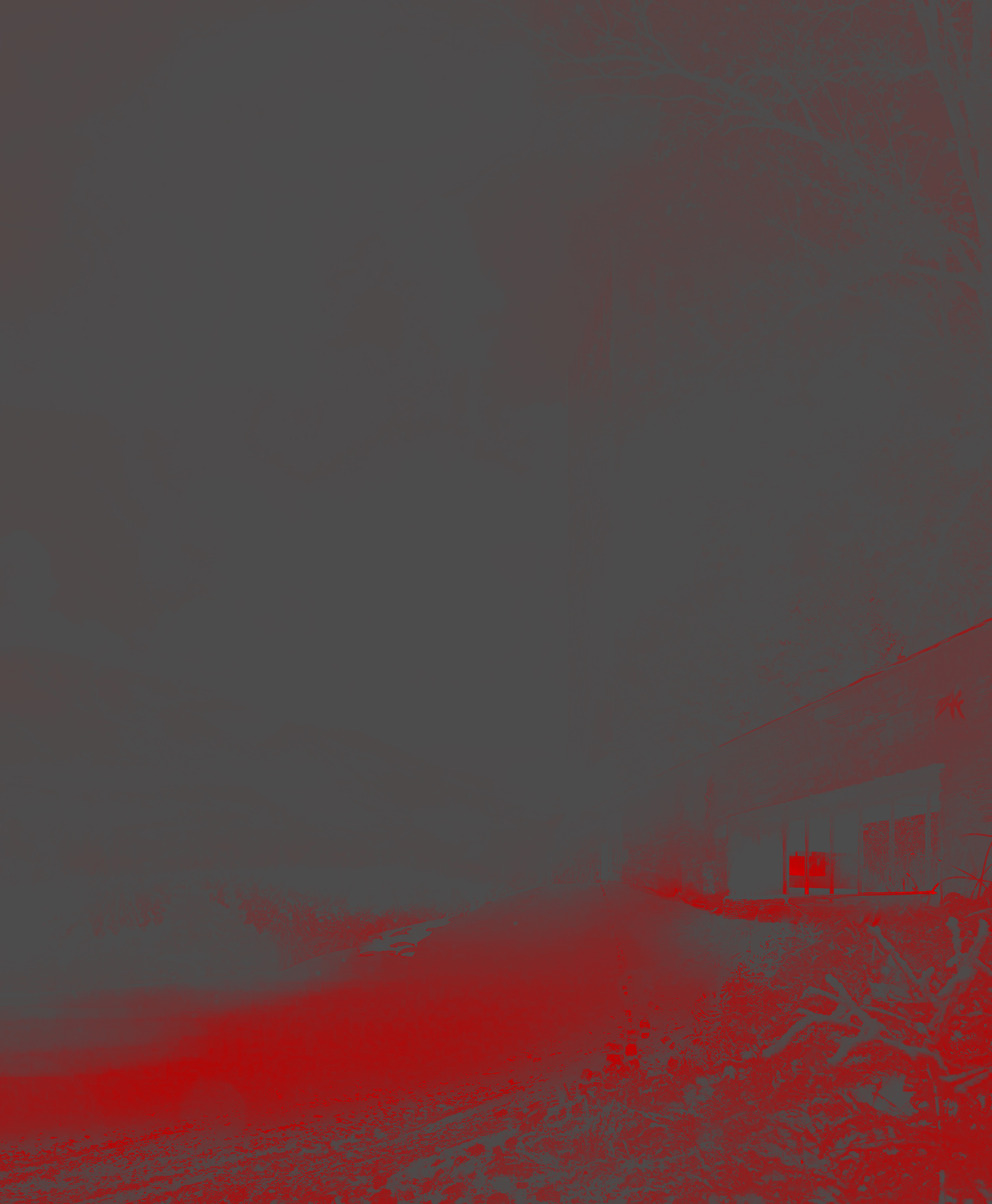 Red parts are the more saturated while grey ones are less or not saturated. This vision makes it much easier to adjust saturation efficiently and precisely