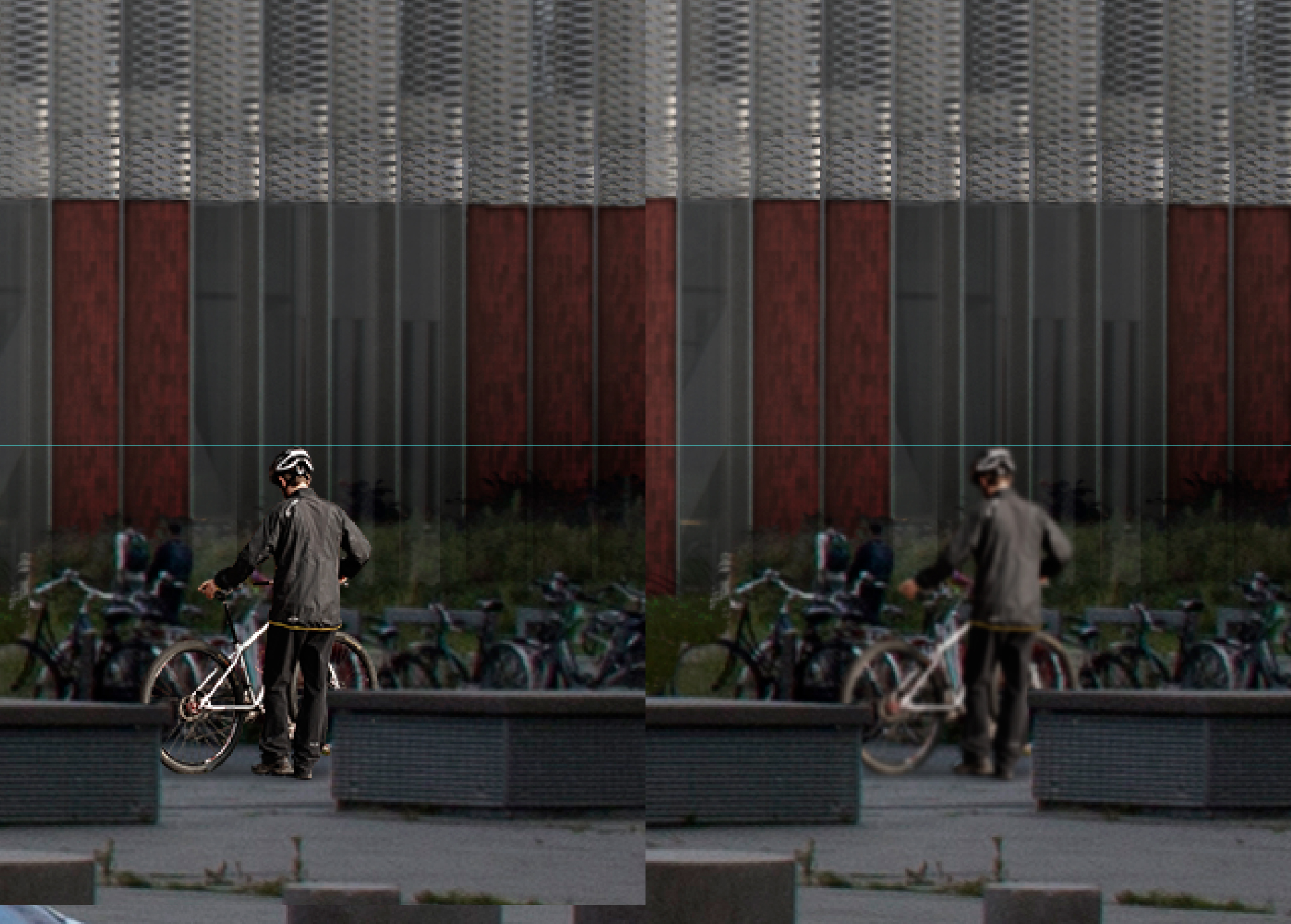 On the left, a resized cutout. On the righ, a resized and blur cutout to better fit the context