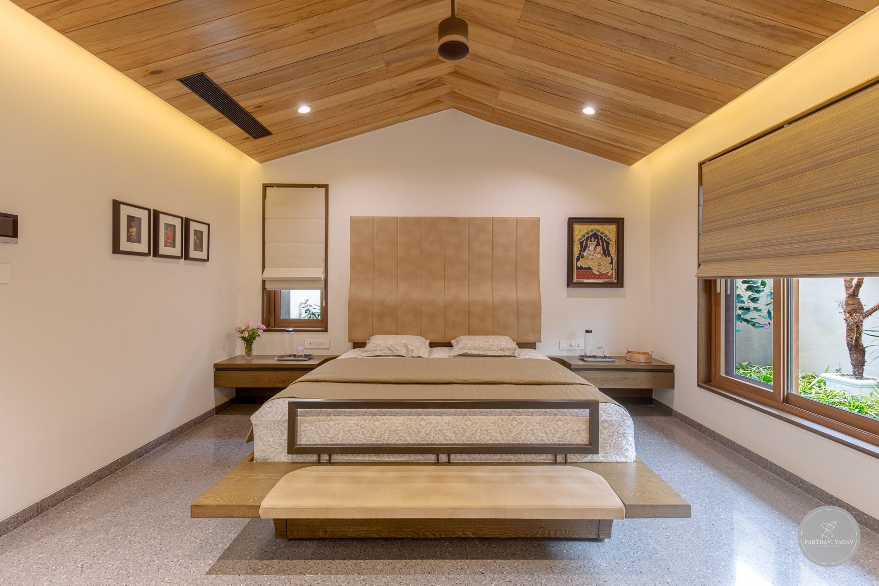 best interior photographer in pune bangalore - leather bedframe in master bedroom.jpg