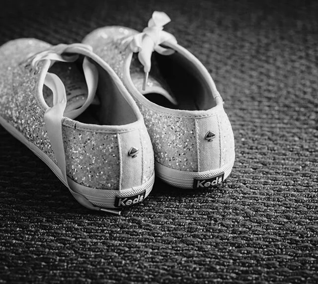 Remember ladies, your wedding day isn&rsquo;t always about high heels and stilettos. Sometimes all you need is a comfy pair of glittery @katespadeny awesomeness 😍 @keds